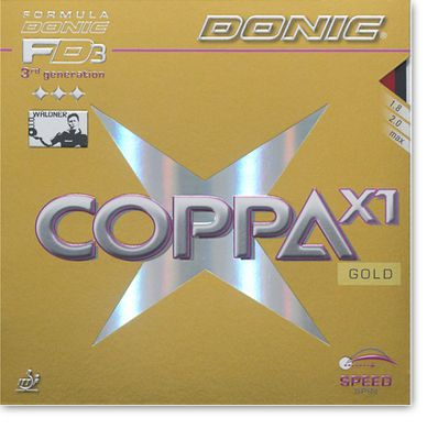 okładzina gładka DONIC Coppa X1 ( Gold ) czerwony